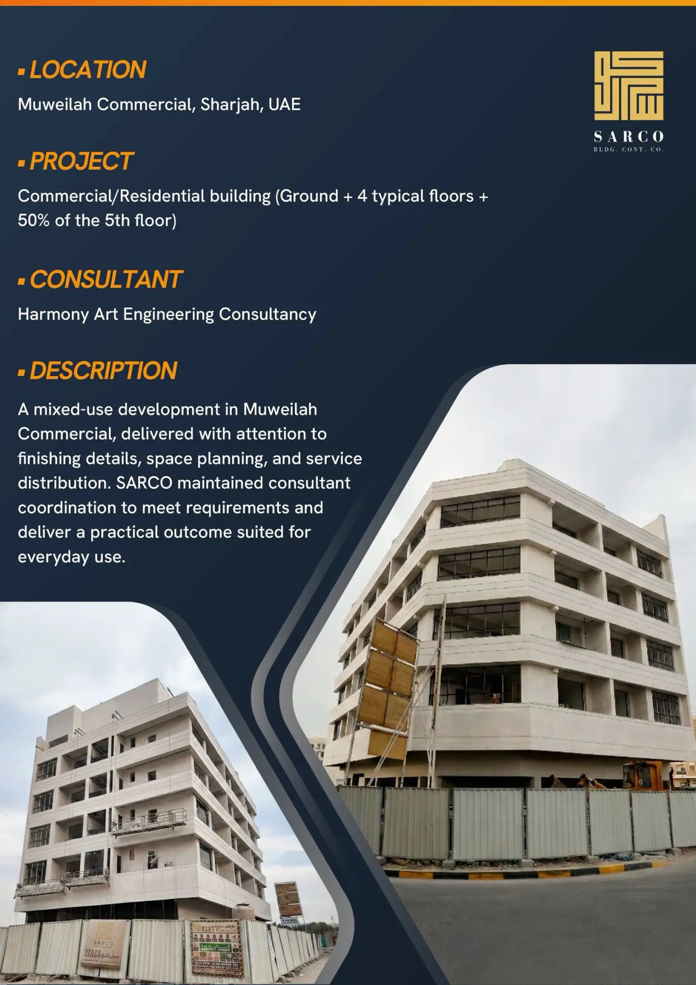 Commercial/Residential building (Ground + 4 typical floors + 50% of the 5th floor)